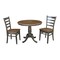 International Concepts Round 36 in Rd Extension Dining Table, 2 RTA Chairs, Hickory/Washed Coal, 36 W, 48 L, 29.3 in H, Wood K45-36RXT-C617-2 - alternate 1